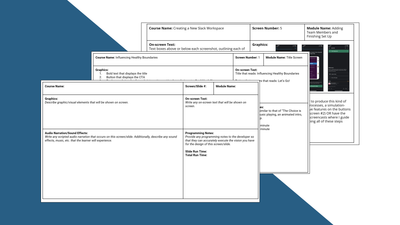 eLearning Storyboard Template